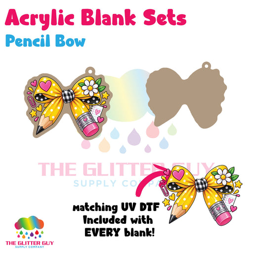 Pencil Bow acrylic blank and keychain kit AB-124
