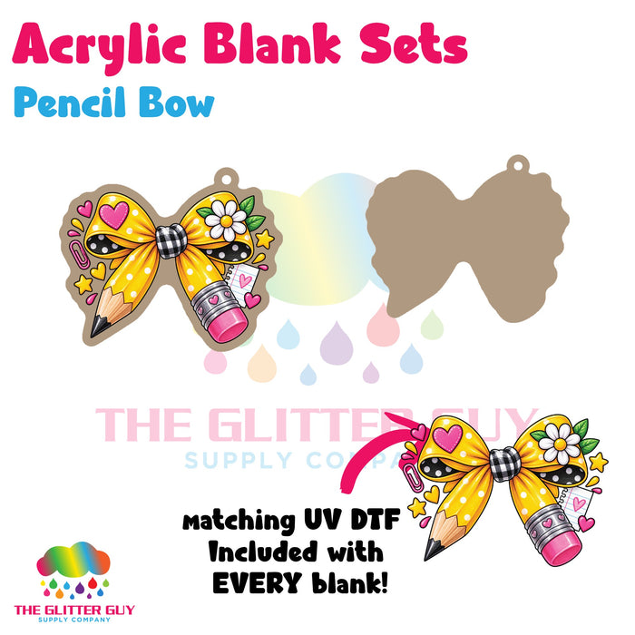 Pencil Bow acrylic blank and keychain kit AB-124