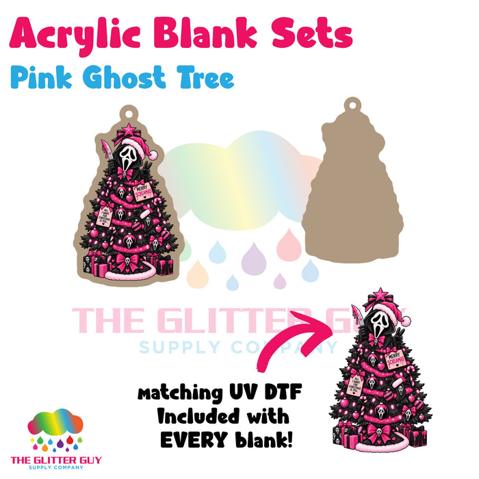 Pink Ghost Tree acrylic blank and keychain kit AB-127