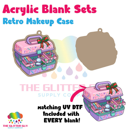 Retro Makeup Case acrylic blank and keychain kit AB-138