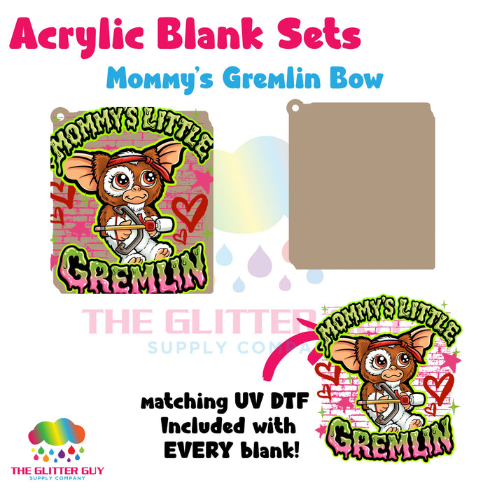Acrylic Blank & Keychain Kit - Mommy’s Gremlin Bow 141