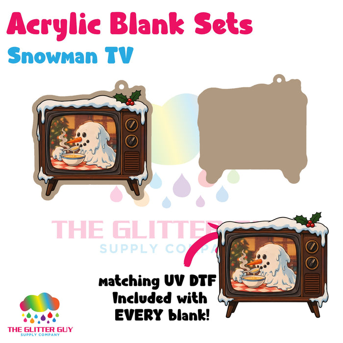 Snowman TV acrylic blank and keychain kit AB-148