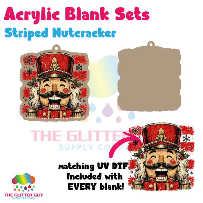 Striped Nutcracker acrylic blank and keychain kit AB-149