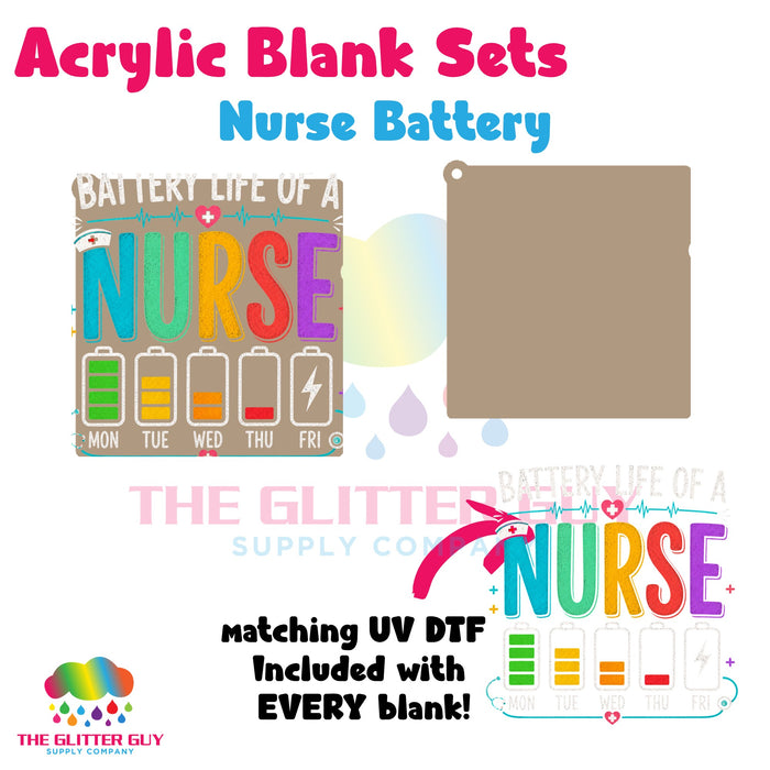 Acrylic Blank & Keychain Kit - Nurse Battery 150