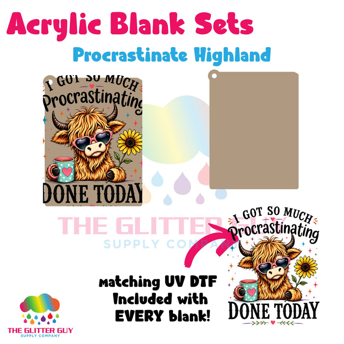 Acrylic Blank & Keychain Kit - Procrastinate Highland 156