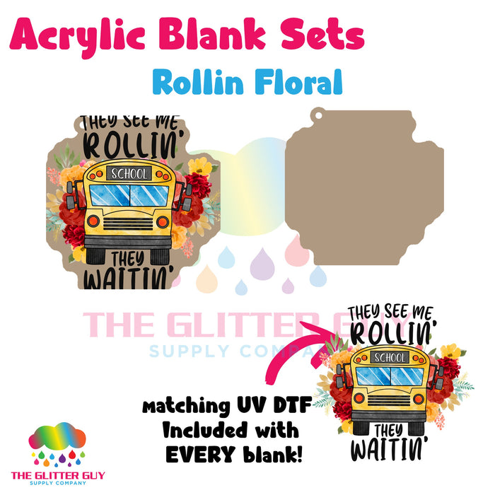 Acrylic Blank & Keychain Kit - Rollin Floral 162