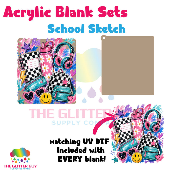 Acrylic Blank & Keychain Kit - School Sketch 166