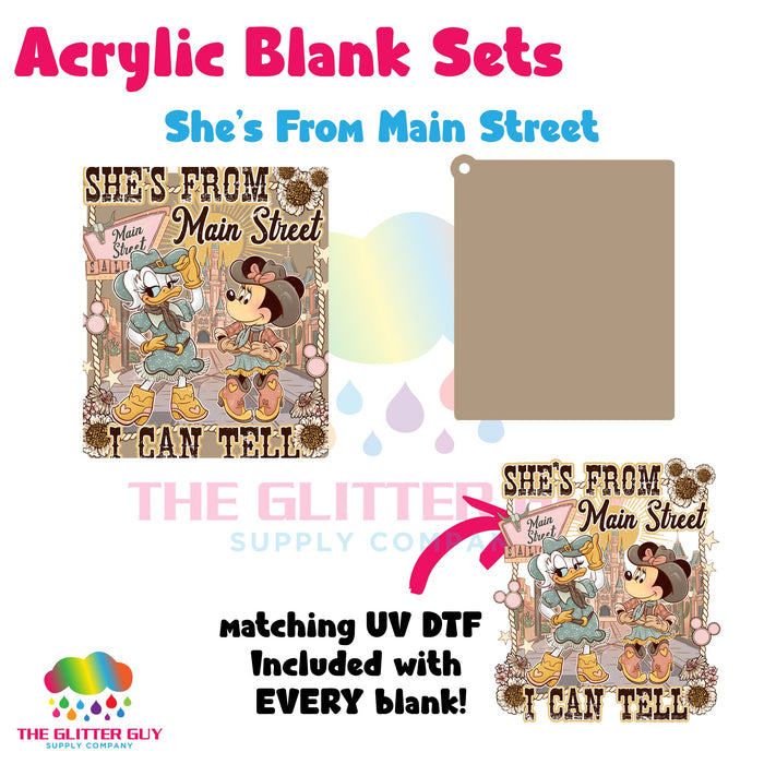 Acrylic Blank & Keychain Kit - She's From Main Street 168