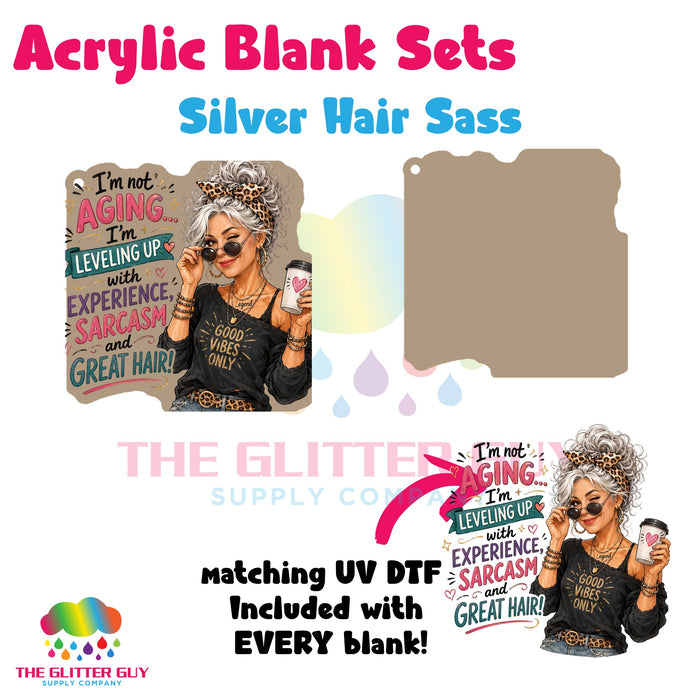Acrylic Blank & Keychain Kit - Silver Hair Sass 171