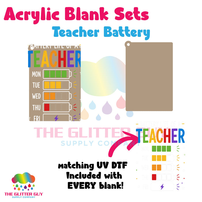 Acrylic Blank & Keychain Kit - Teacher Battery 180