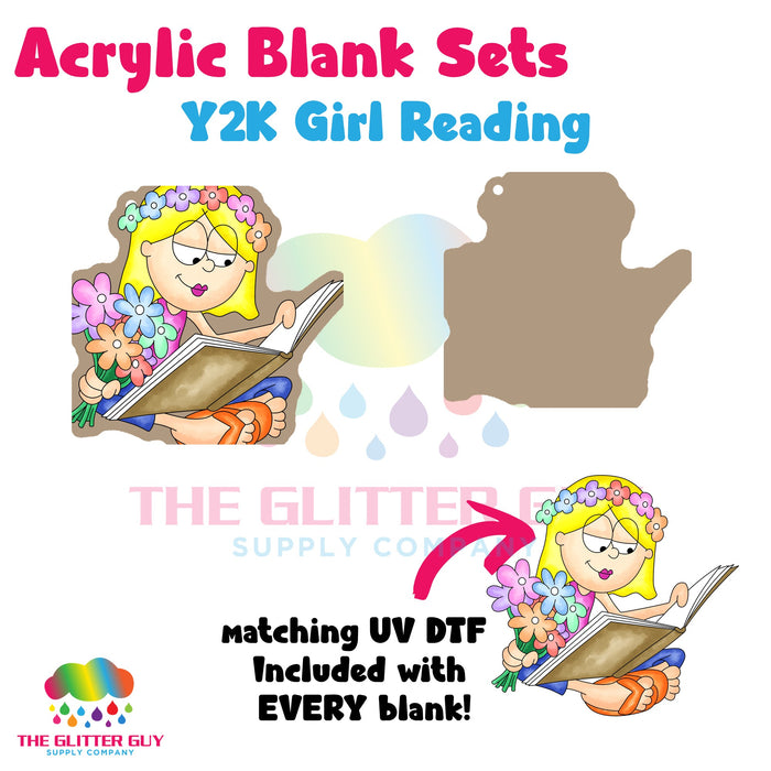 Acrylic Blank & Keychain Kit - Y2K Girl Reading 187