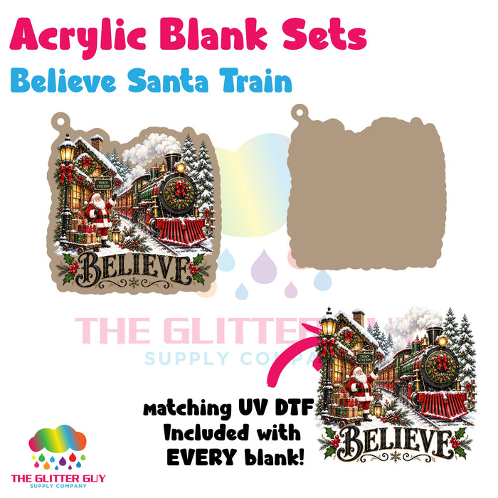 Believe Santa Train acrylic blank and keychain kit AB-200