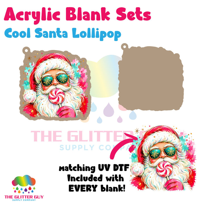 Cool Santa Lollipop acrylic blank and keychain kit AB-202