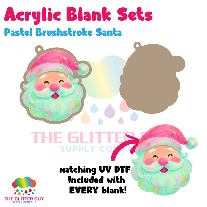 Pastel Brushstroke Santa acrylic blank and keychain kit AB-212