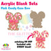 Pink Candy Cane Bow acrylic blank and keychain kit AB-213