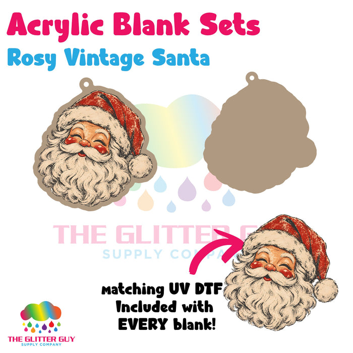 Rosy Vintage Santa acrylic blank and keychain kit AB-220