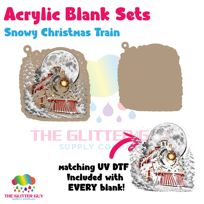 Snowy Christmas Train acrylic blank and keychain kit AB-225