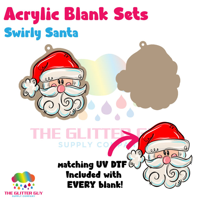 Swirly Santa acrylic blank and keychain kit AB-227