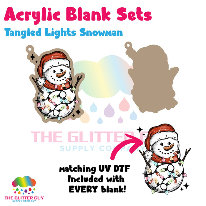 Tangled Lights Snowman acrylic blank and keychain kit AB-229