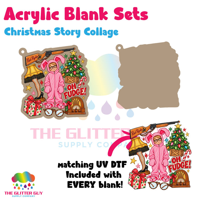 Christmas Story Collage acrylic blank and keychain kit AB-234