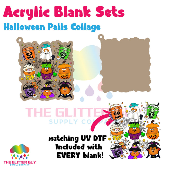 Halloween Pails Collage acrylic blank and keychain kit AB-243