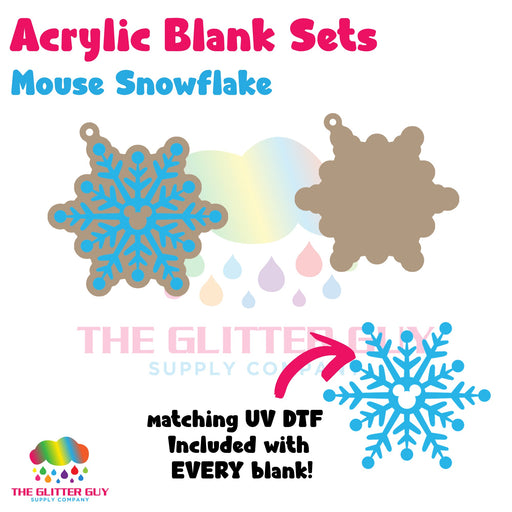 Mouse Snowflake acrylic blank and keychain kit AB-250