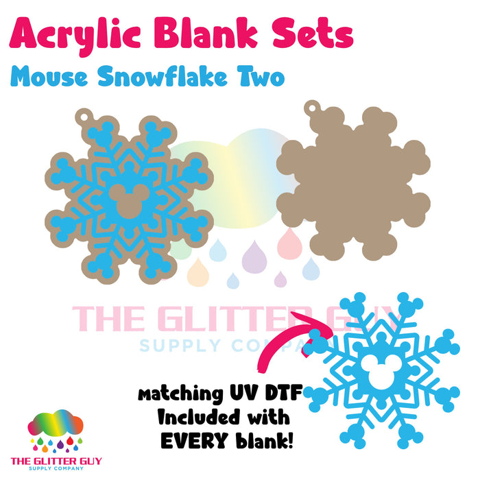 Mouse Snowflake Two acrylic blank and keychain kit AB-251