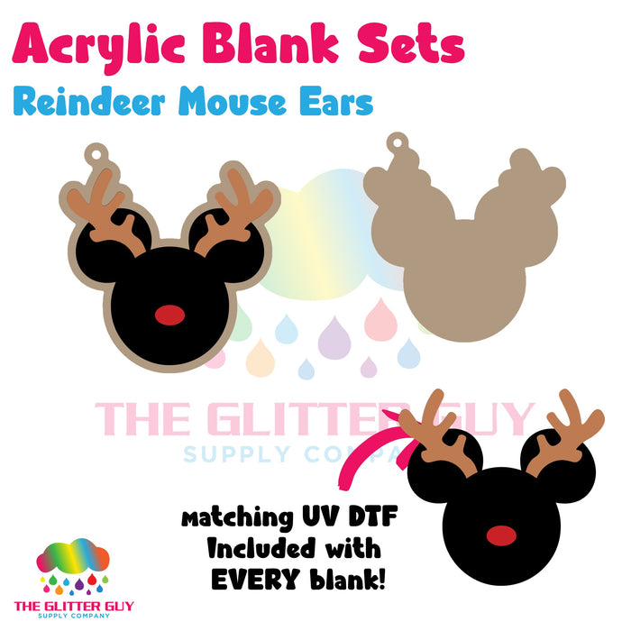 Reindeer Mouse Ears acrylic blank and keychain kit AB-264