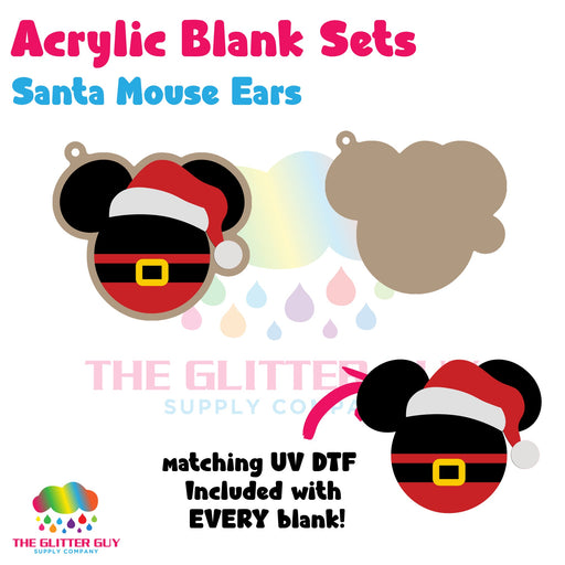 Santa Mouse Ears acrylic blank and keychain kit AB-267