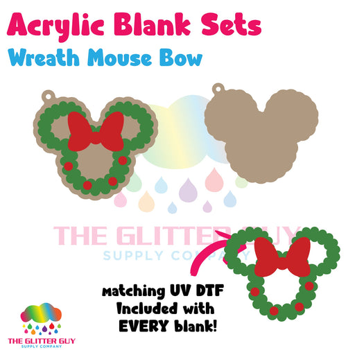 Wreath Mouse Bow acrylic blank and keychain kit AB-270