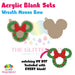Wreath Mouse Bow acrylic blank and keychain kit AB-270