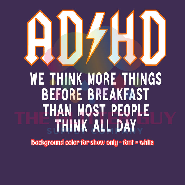 Printed Decal - ADHD Before Breakfast