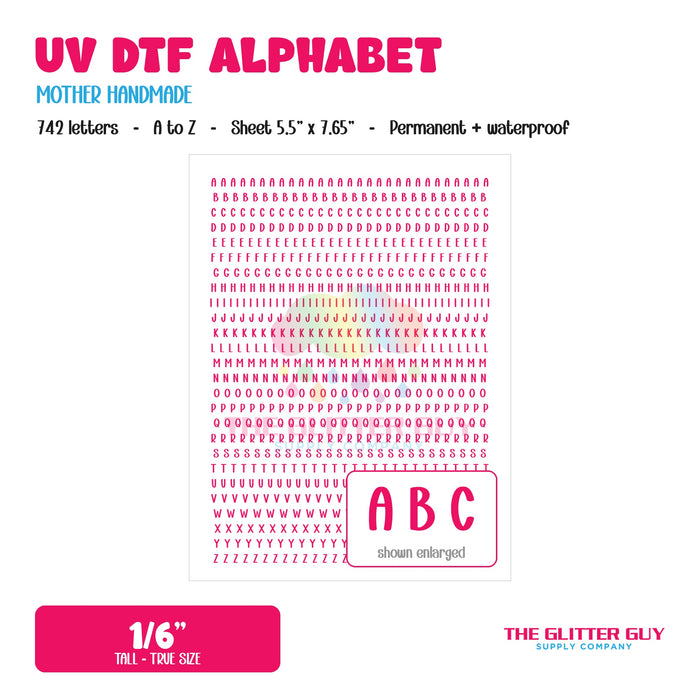 UV DTF Alphabet Letters