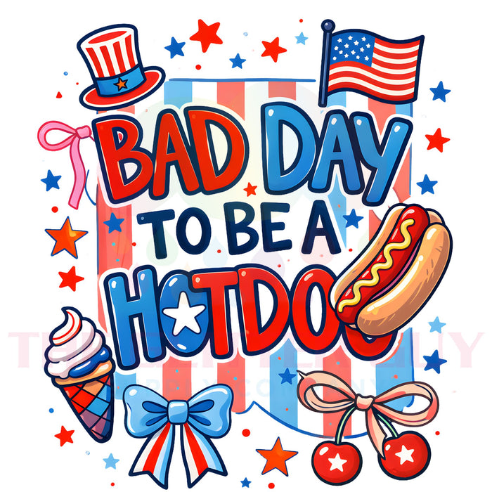 Printed Decal - Bad Day To Be Hotdog