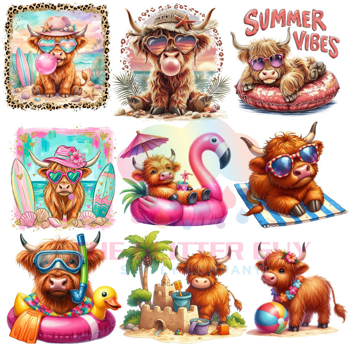 Premade Gang Sheet - Beachy Bovines