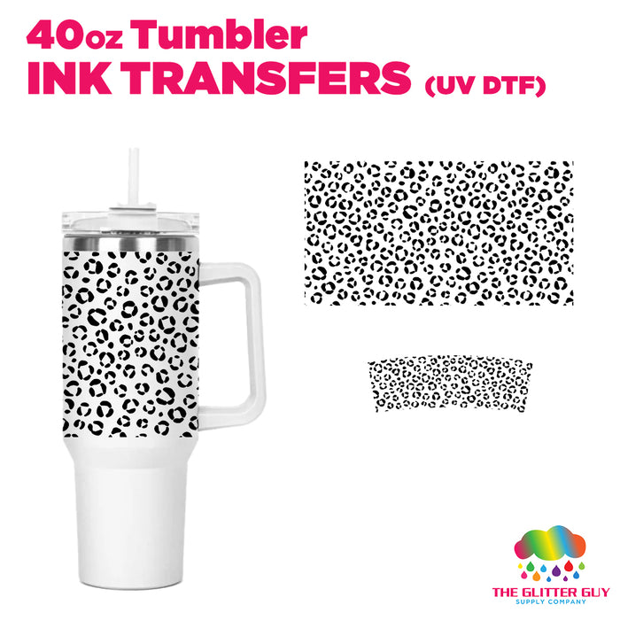 40oz Tumbler Wrap - Ink Transfers (UVDTF) - Black Leopard