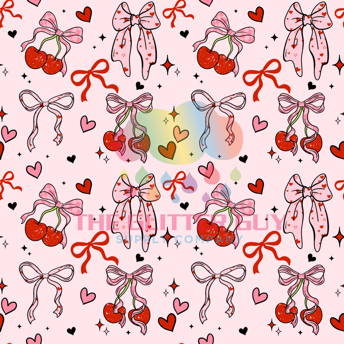 Printed Vinyl - Cherry Bows