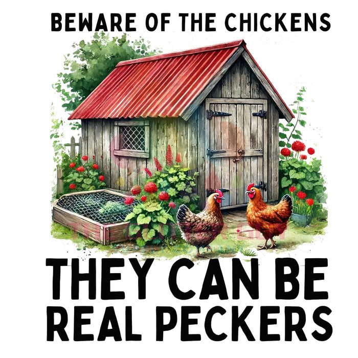 Printed Decal - Chickens Are Peckers