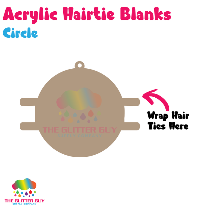 Acrylic Hair Tie Holder Keychain - Circle H-002