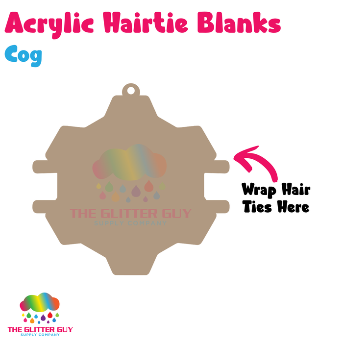 Acrylic Hair Tie Holder Keychain - Cog H-003