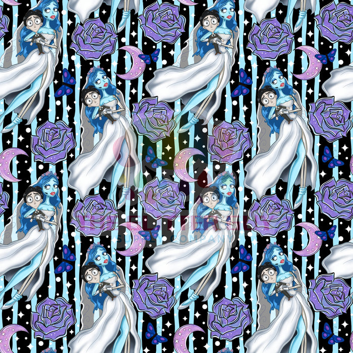 Printed Vinyl - Corpse Bride Stripes 093