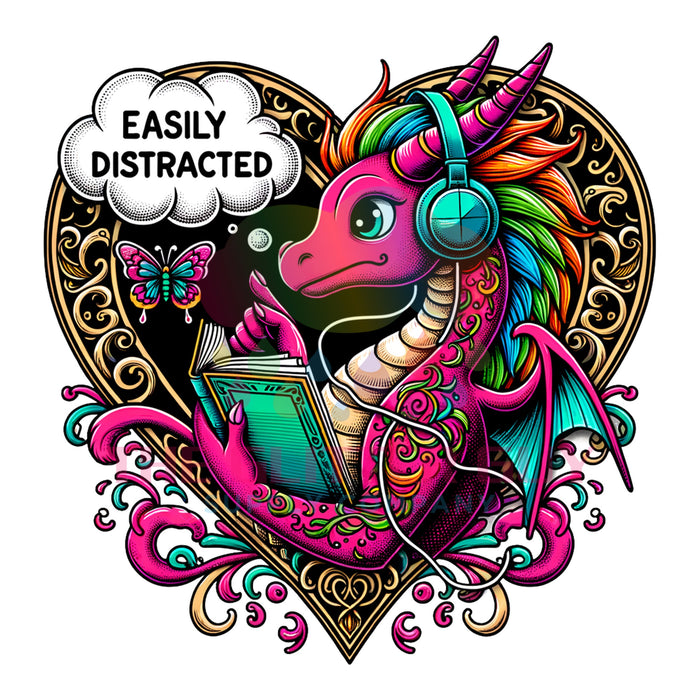 Printed Decal - Easily Distracted Dragon #006