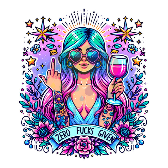 Printed Decal - Zero Fucks Given #009