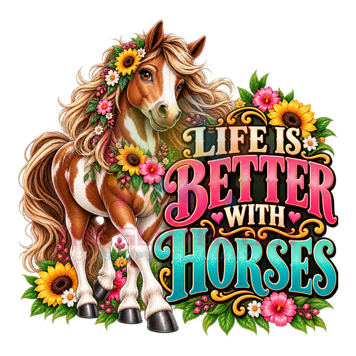 Printed Decal - Better With Horses #013