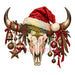 Printed Decal - Christmas Bull Skull #033