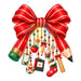 Printed Decal - Christmas Teacher Dangly Bow #047