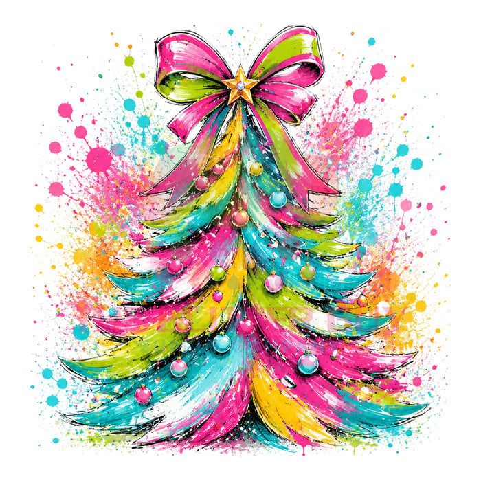 Printed Decal - Colorful Bow Tree #087