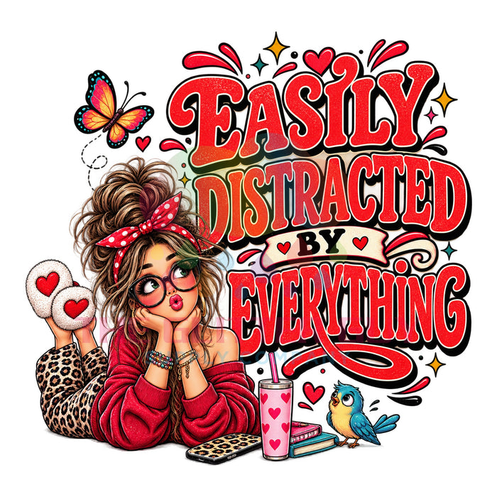 Printed Decal - Easily Distracted #124