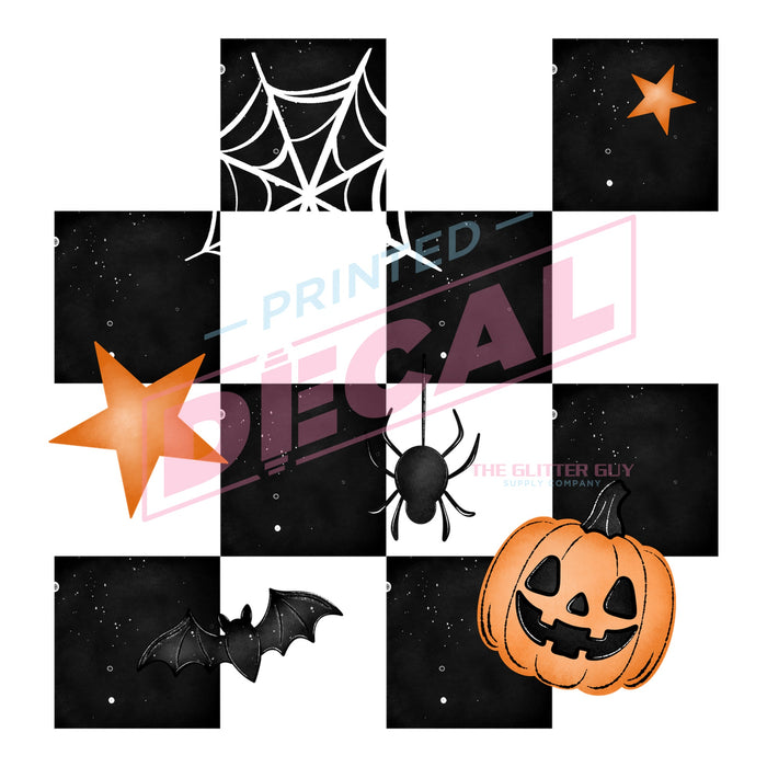Printed Decal - Checkered Halloween Grid #310