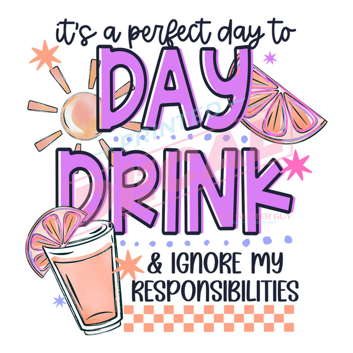 Printed Decal - Day Drink #390